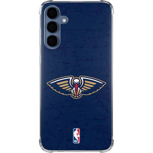 NBA New Orleans Pelicans Distressed Galaxy S24 Clear Case