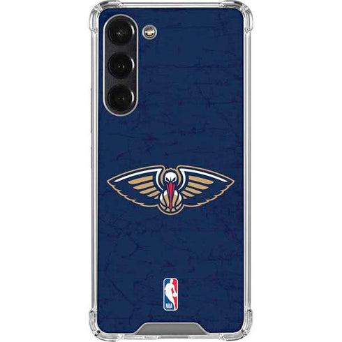 NBA New Orleans Pelicans Distressed Galaxy S24 FE Clear Case