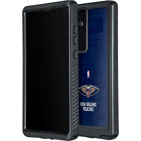 NBA New Orleans Pelicans Distressed Galaxy S24 Ultra Waterproof Case