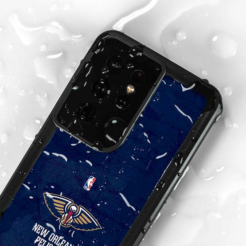 NBA New Orleans Pelicans Distressed Galaxy S24 Ultra Waterproof Case
