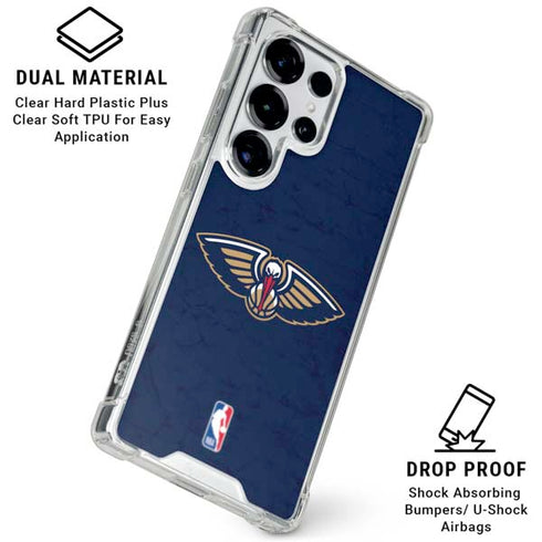 NBA New Orleans Pelicans Distressed Galaxy S25 Ultra Clear Case