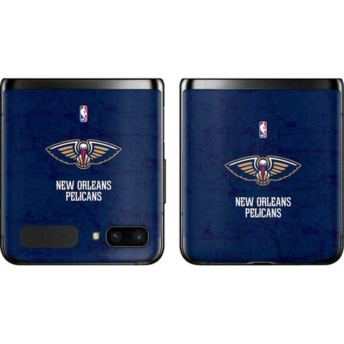NBA New Orleans Pelicans Distressed Galaxy Z Flip Skin