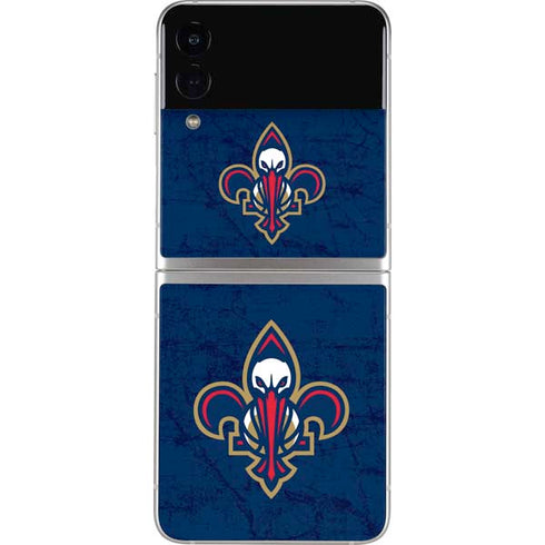 NBA New Orleans Pelicans Distressed Galaxy Z Flip4 5G Skin