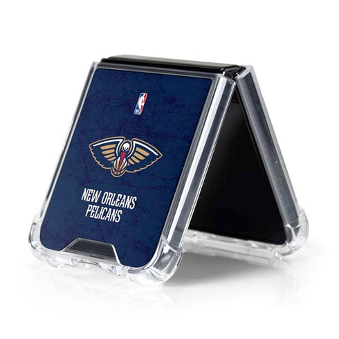 NBA New Orleans Pelicans Distressed Galaxy Z Flip5 5G Clear Case