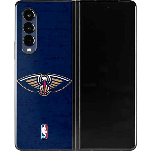 NBA New Orleans Pelicans Distressed Galaxy Z Fold3 5G Skin