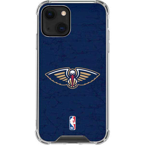 NBA New Orleans Pelicans Distressed iPhone 13 Mini Clear Case