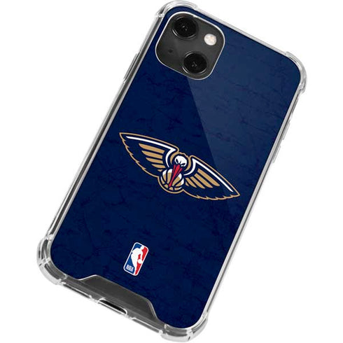 NBA New Orleans Pelicans Distressed iPhone 13 Mini Clear Case