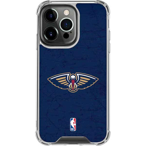 NBA New Orleans Pelicans Distressed iPhone 13 Pro Clear Case