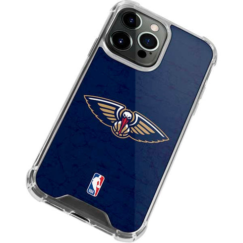 NBA New Orleans Pelicans Distressed iPhone 13 Pro Max Clear Case