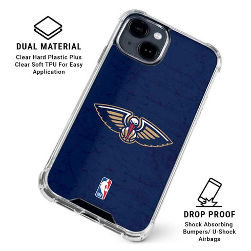 NBA New Orleans Pelicans Distressed iPhone 14 Plus Clear Case