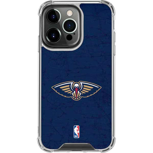 NBA New Orleans Pelicans Distressed iPhone 14 Pro Clear Case