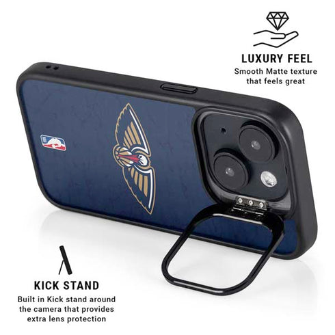 NBA New Orleans Pelicans Distressed iPhone 15 Kickstand Case