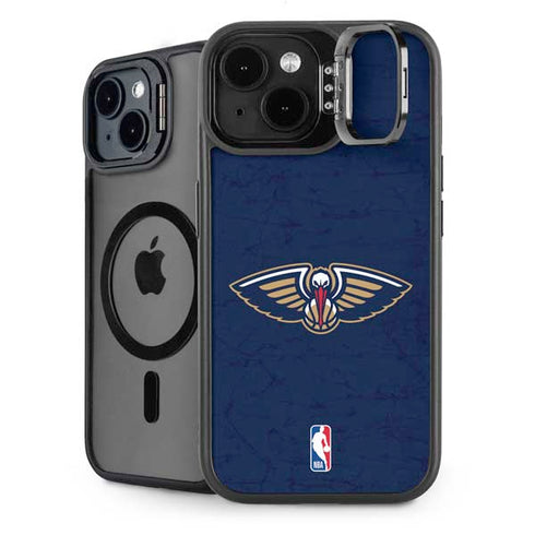 NBA New Orleans Pelicans Distressed iPhone 15 Plus Kickstand Case