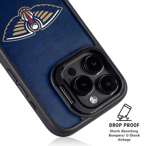 NBA New Orleans Pelicans Distressed iPhone 16 Pro Kickstand Case
