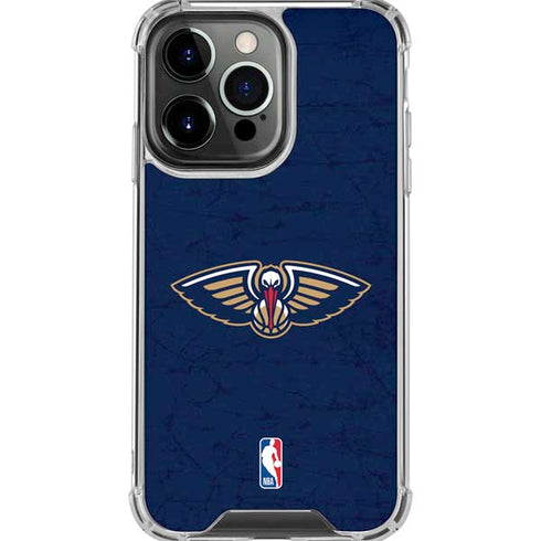 NBA New Orleans Pelicans Distressed iPhone 16 Pro Max Clear Case