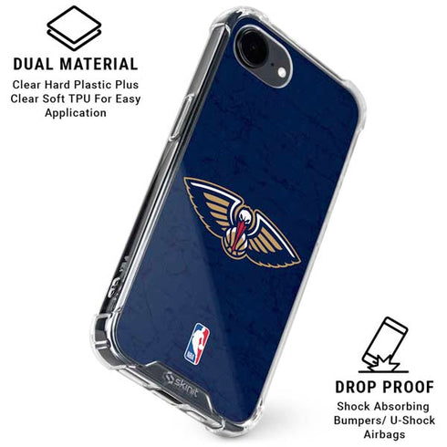 NBA New Orleans Pelicans Distressed iPhone 16e Clear Case
