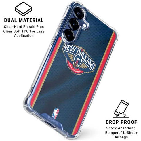 NBA New Orleans Pelicans Jersey Galaxy S25 FE Clear Case