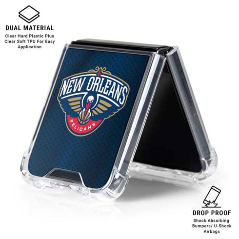 NBA New Orleans Pelicans Jersey Galaxy Z Flip7 Clear Case