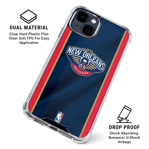 NBA New Orleans Pelicans Jersey iPhone 15 Clear Case