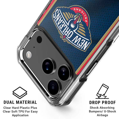 NBA New Orleans Pelicans Jersey iPhone 17 Pro Clear Case