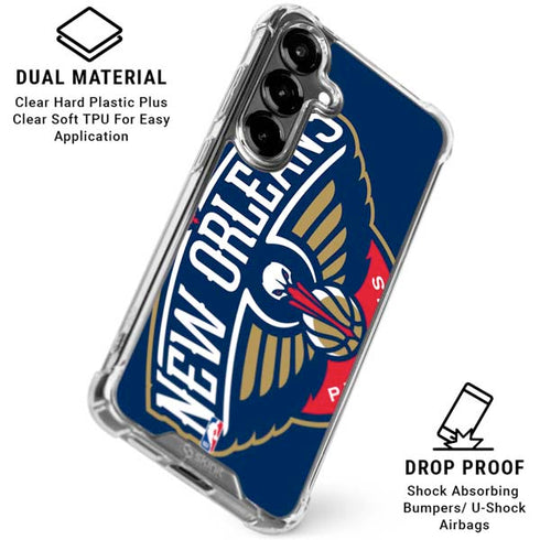 NBA New Orleans Pelicans Large Logo Galaxy S26 Clear Case