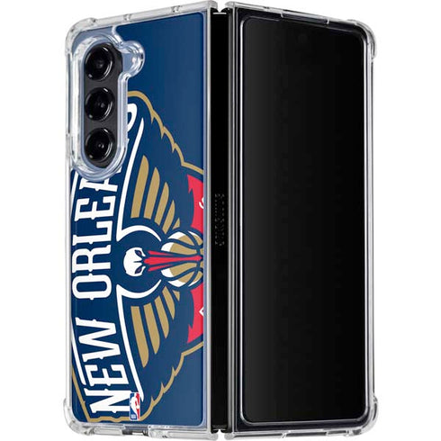NBA New Orleans Pelicans Large Logo Galaxy Z Fold5 5G Clear Case