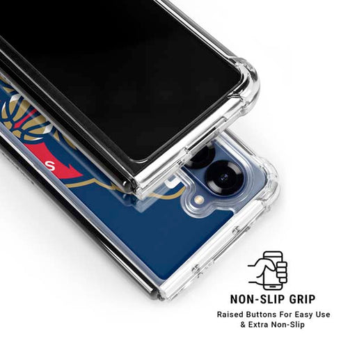 NBA New Orleans Pelicans Large Logo Galaxy Z Fold6 Clear Case