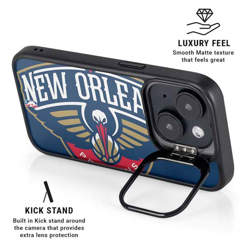 NBA New Orleans Pelicans Large Logo iPhone 14 Plus Kickstand Case