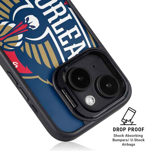 NBA New Orleans Pelicans Large Logo iPhone 14 Plus Kickstand Case