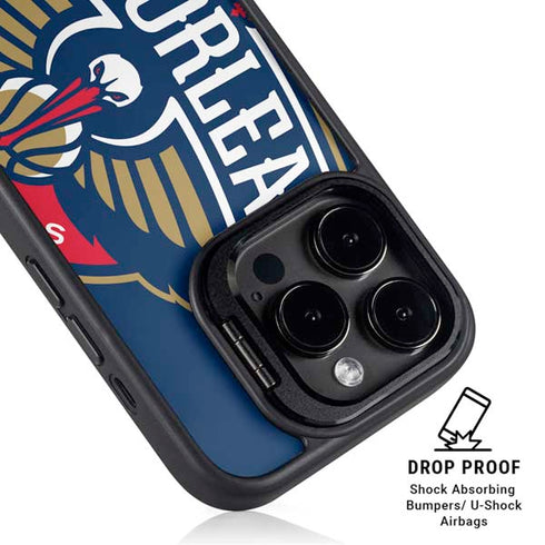 NBA New Orleans Pelicans Large Logo iPhone 14 Pro Max Kickstand Case