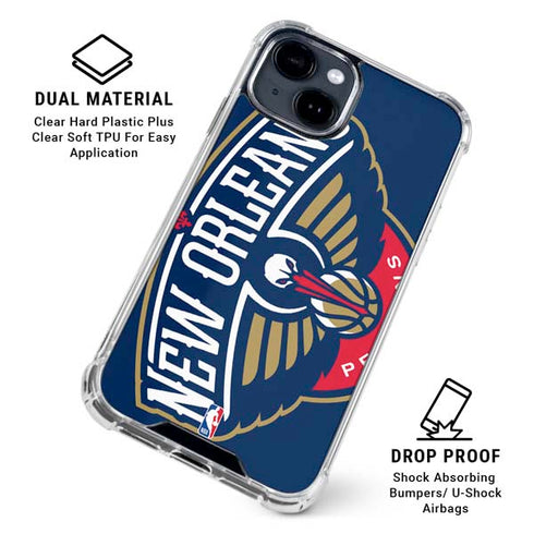 NBA New Orleans Pelicans Large Logo iPhone 15 Clear Case