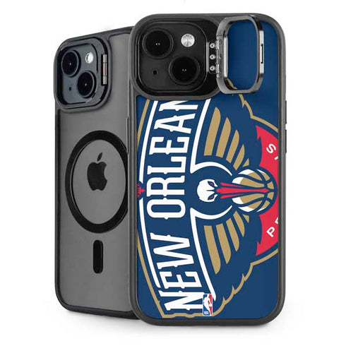 NBA New Orleans Pelicans Large Logo iPhone 15 Plus Kickstand Case
