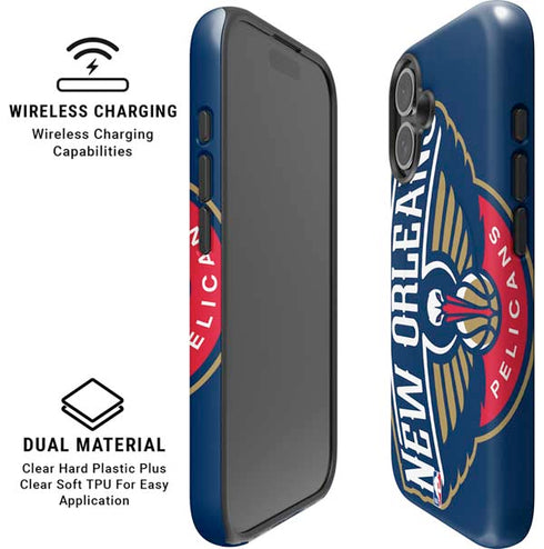 NBA New Orleans Pelicans Large Logo iPhone 16 Plus Magsafe Impact Case