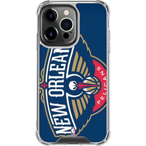 NBA New Orleans Pelicans Large Logo iPhone 16 Pro Clear Case