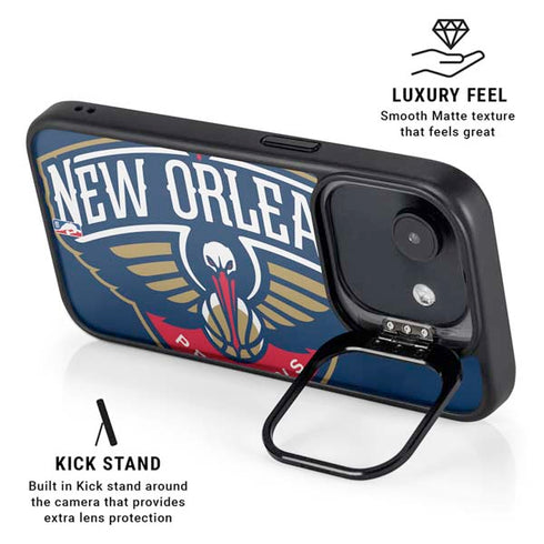 NBA New Orleans Pelicans Large Logo iPhone 16e Kickstand Case
