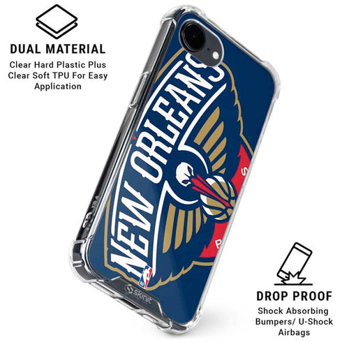 NBA New Orleans Pelicans Large Logo iPhone 16e Clear Case