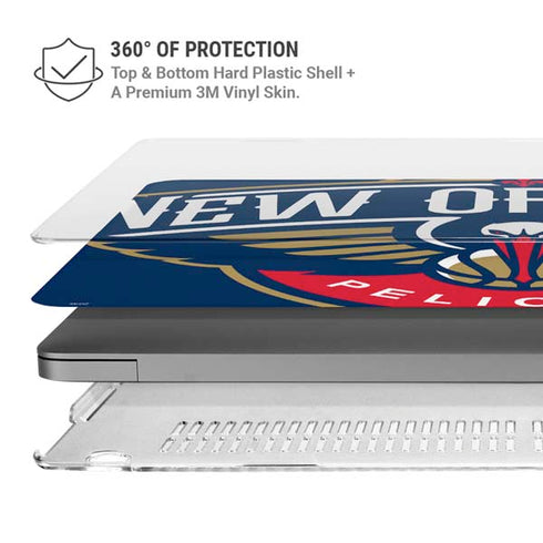 NBA New Orleans Pelicans Large Logo MacBook Pro 14in (2021-24) Case plus Skin