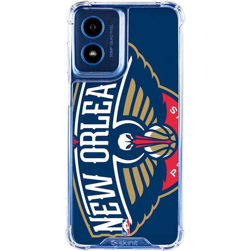 NBA New Orleans Pelicans Large Logo Moto G Play 4G (2024) Clear Case