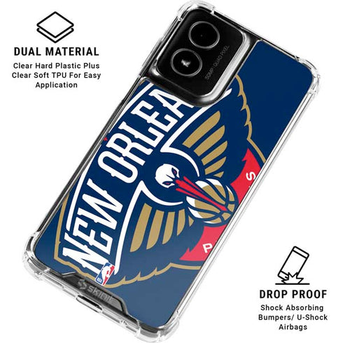 NBA New Orleans Pelicans Large Logo Moto G Power 5G (2024) Clear Case