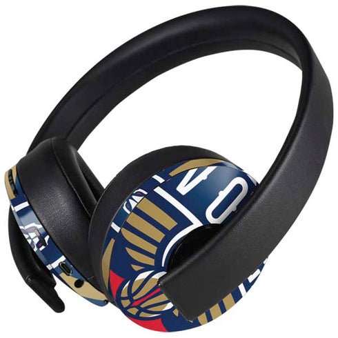 NBA New Orleans Pelicans Large Logo PlayStation 4 Gold Wireless Headset Skin