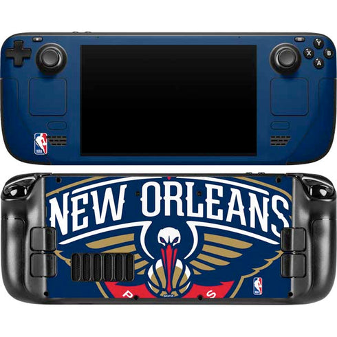 NBA New Orleans Pelicans Large Logo Steam Deck Handheld Gaming Computer OLED Skin