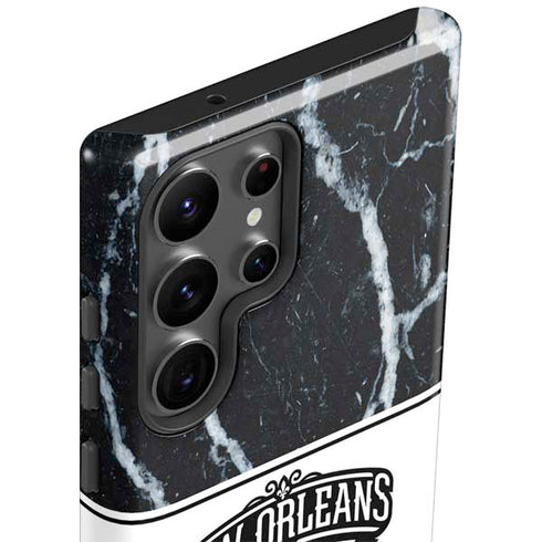 NBA New Orleans Pelicans Marble Galaxy S23 Ultra Pro Case