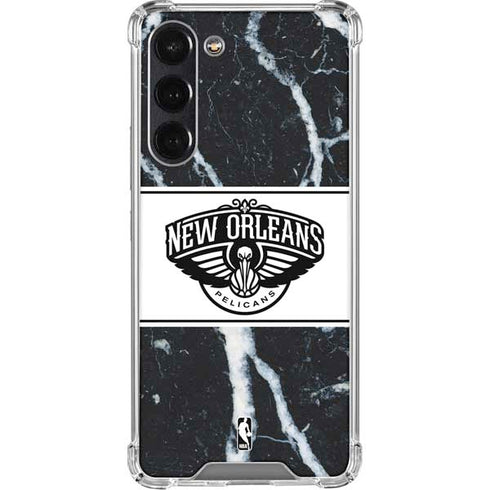 NBA New Orleans Pelicans Marble Galaxy S24 FE Clear Case