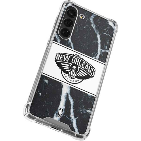 NBA New Orleans Pelicans Marble Galaxy S24 FE Clear Case