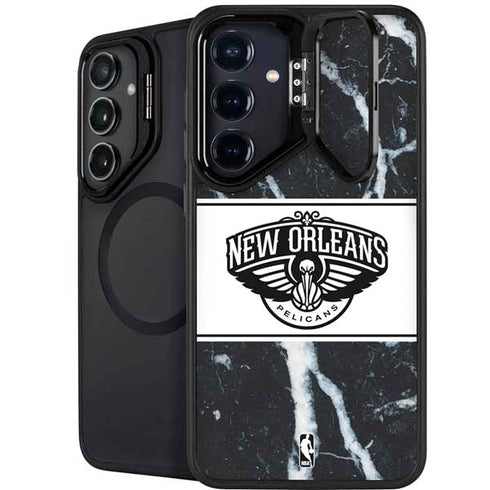 NBA New Orleans Pelicans Marble Galaxy S25 Kickstand Case