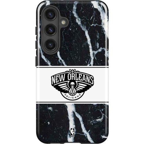 NBA New Orleans Pelicans Marble Galaxy S25 Plus Impact Case
