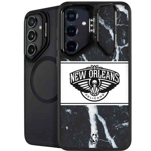 NBA New Orleans Pelicans Marble Galaxy S25 Plus Kickstand Case