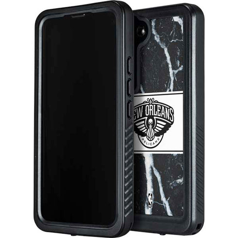 NBA New Orleans Pelicans Marble Galaxy S24 Plus Waterproof Case