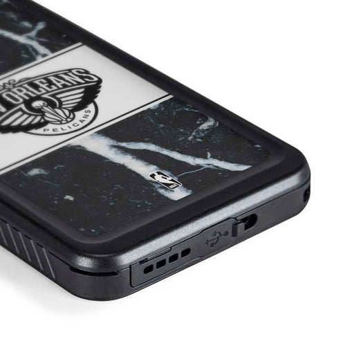 NBA New Orleans Pelicans Marble Galaxy S24 Plus Waterproof Case