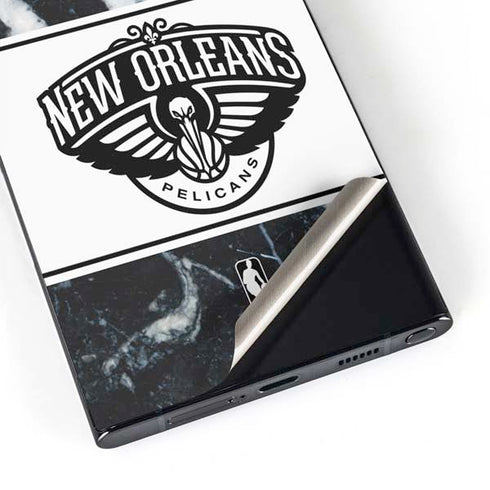 NBA New Orleans Pelicans Marble Galaxy S25 Ultra Skin